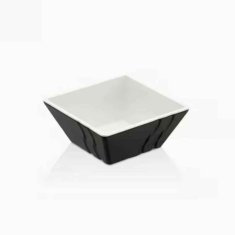 Gastro Boutique Bicolor Luxor Kase 13,8x13,8 cm 570 ml - Krem Beyaz - Siyah-Kırılmaz Kaseler - Demasan
