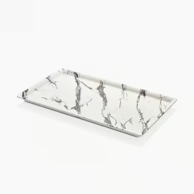 Gastro Boutique Mayamar Beyaz Mermer Dikdörtgen Platter 43x25 cm-Sunum Tabakları ve Kaseler - Demasan
