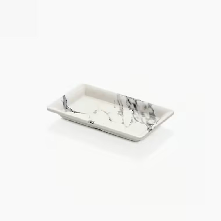 Gastro Boutique Mayamar Beyaz Mermer Dikdörtgen Platter 17x10 cm-Sunum Tabakları ve Kaseler - Demasan

