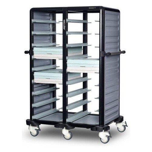 Gastrolley İkili Termo Tepsi Arabası 9 + 9, 2 Yanı Kapalı, 101x71x149 cm-TEPSİ TAŞIMA ARABALARI - Demasan
