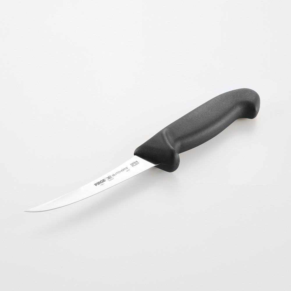 MIG Butcher's Sıyırma Bıçağı Kıvrık Yarı Esnek 13 cm Siyah-ET VE KASAP BIÇAKLARI - Demasan
