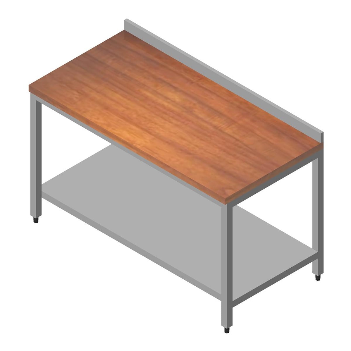 Öztiryakiler Çalışma Tezgah Ahşap Tablalı Taban Raflı 190x60-Paslanmaz Çalışma Tezgahları - Demasan
