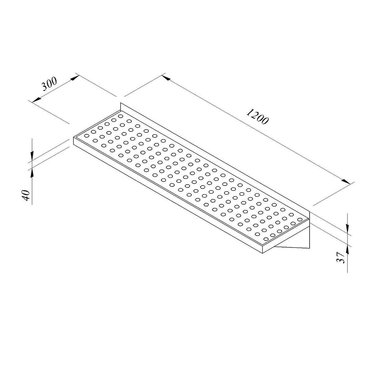 Öztiryakiler Duvar Rafı Süzmeli 120x30-Duvar ve Servis Rafları - Demasan
