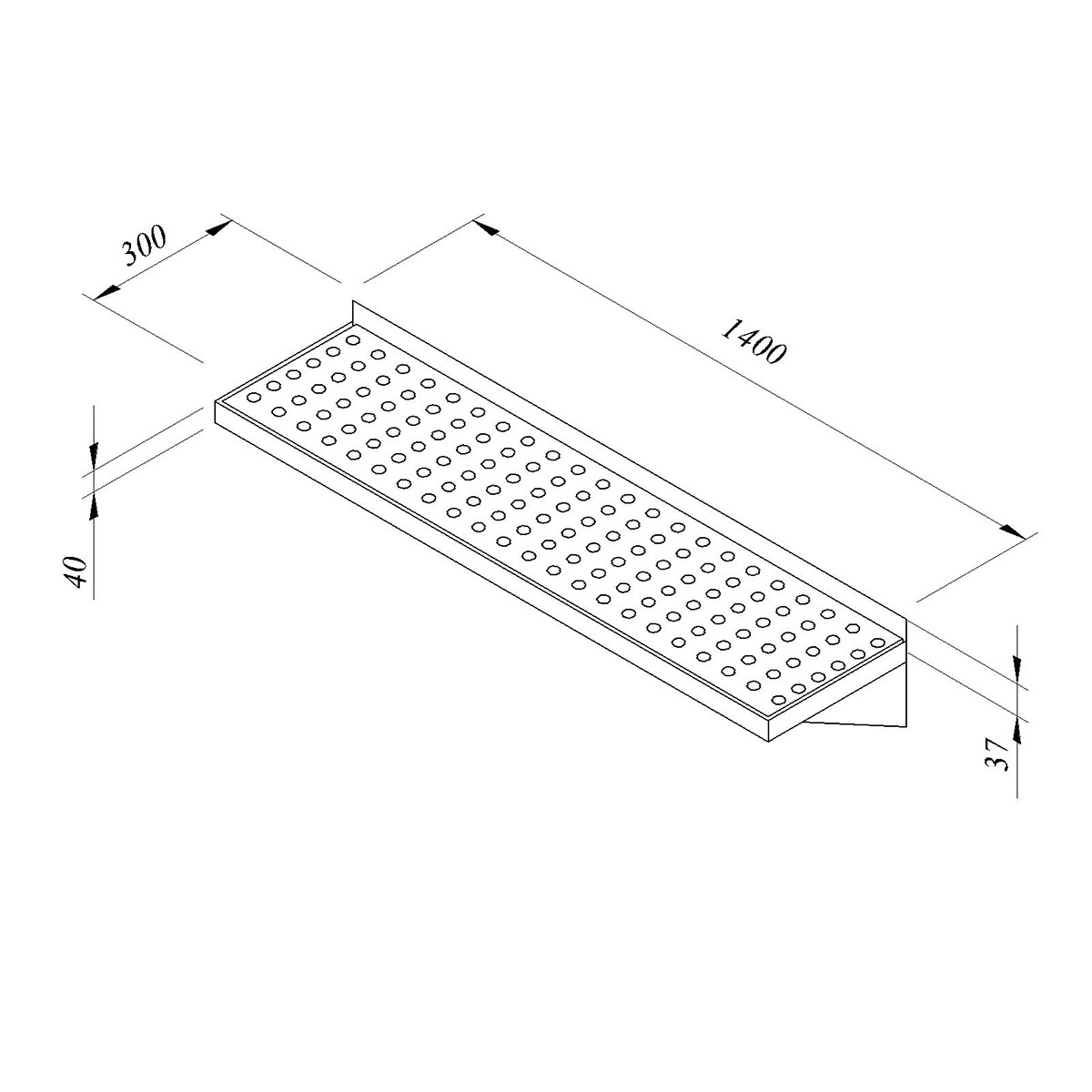 Öztiryakiler Duvar Rafı Süzmeli 140x30-Duvar ve Servis Rafları - Demasan
