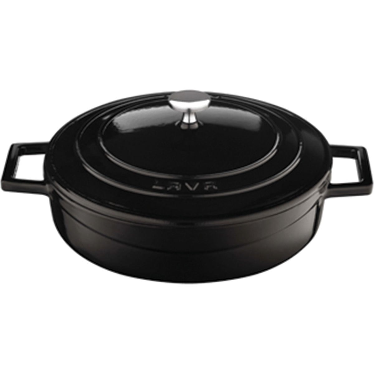 Öztiryakiler Lava Çok amaçlı yayvan tencere. Çap(Ø)28 - Siyah Lv Y St 28 K1 Bl-TENCERELER - Demasan
