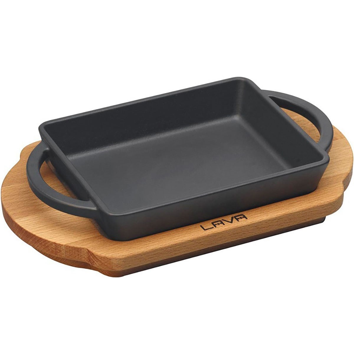Öztiryakiler Lava Dikdörtgen Kulplu Tava ve Ahşap Altlıklı. Ölçü 12x15cm. Lv Eco P Tv 1215 K4-TENCERELER - Demasan
