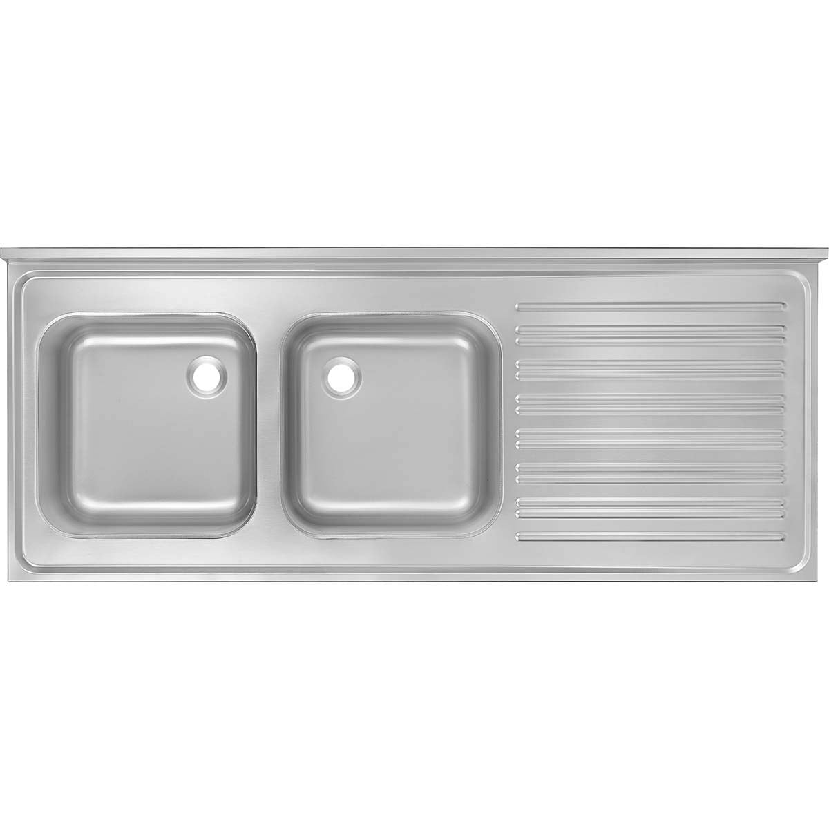 Öztiryakiler Tablalı Evye 140x60 Çift Göz Sağ Damlalıklı 40x40x25 Gözlü 1,00 mm-Evye Tablaları ve Kazan Yıkama Evyeleri - Demasan
