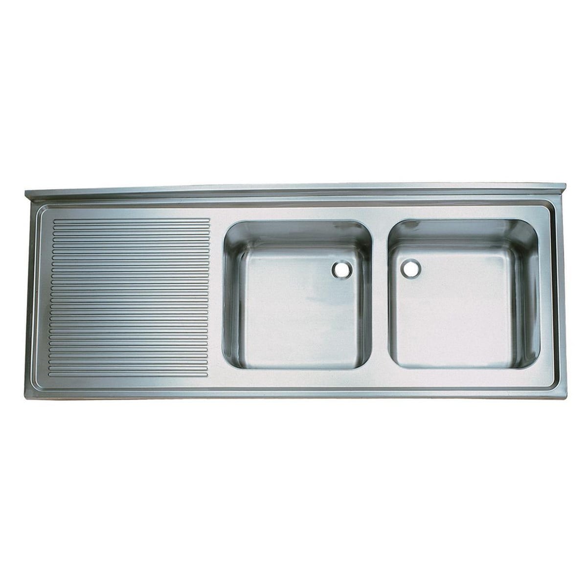Öztiryakiler Tablalı Evye 160x70 Çift Göz Sol Damlalıklı 40x50x25 Gözlü 1,00 mm-Evye Tablaları ve Kazan Yıkama Evyeleri - Demasan
