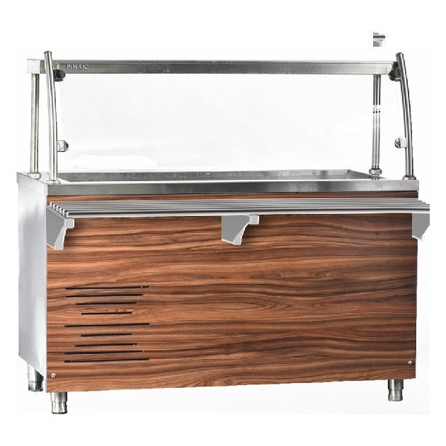Pimak E-SS37-6 Elektrikli Soğuk Servis Ünitesi, 3 x GN 1/1, 120x70x85/135 cm-SALADBAR  - Demasan
