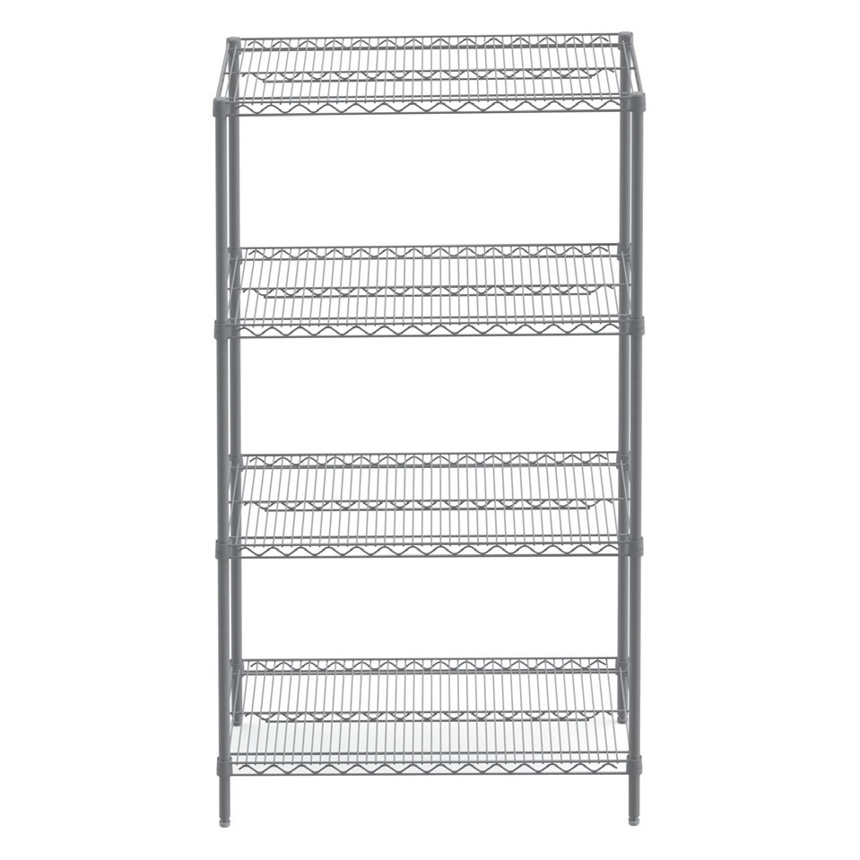 Portashelf 4 Katlı Tel Raf, 201 Paslanmaz, 36x91x183 cm-İSTİF RAFLARI - Demasan
