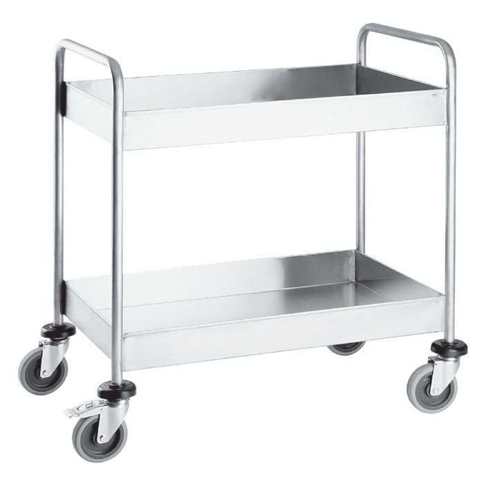 Portashelf Bulaşık Toplama Arabası, Havuzlu, 2 Katlı, 304 Paslanmaz, 85x55x90 cm-TEPSİ TAŞIMA ARABALARI - Demasan
