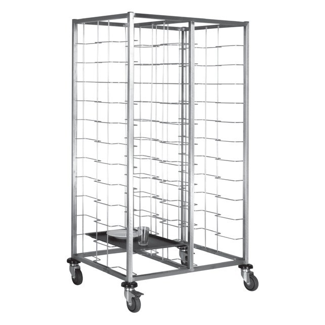Portashelf Bulaşık Toplama Arabası, Tel Raflı, İkili, 42 Tepsilik, 304 Paslanmaz, 86x62x165 cm-TEPSİ TAŞIMA ARABALARI - Demasan
