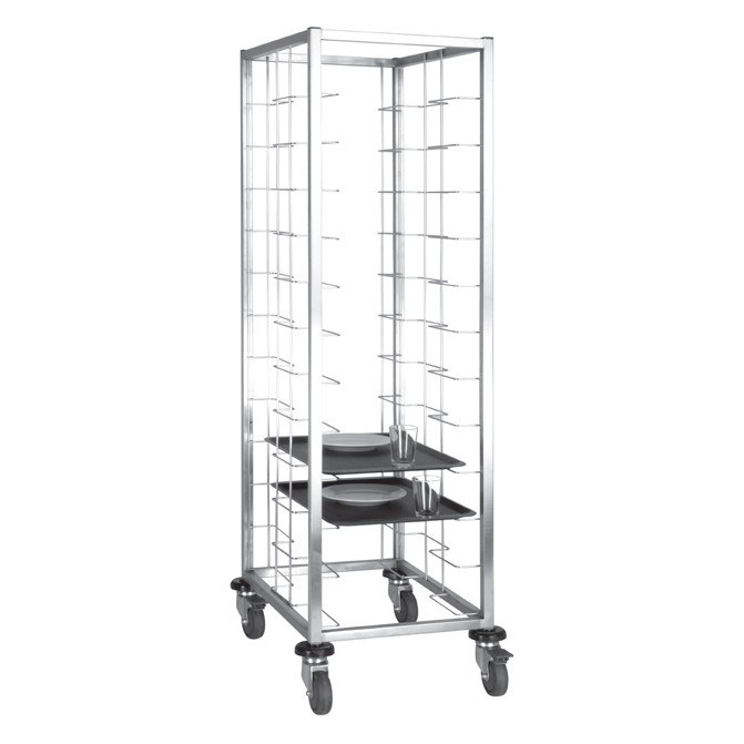 Portashelf Bulaşık Toplama Arabası, Tel Raflı, Tekli, 12 Tepsilik, 201 Paslanmaz, 45x62x165 cm-TEPSİ TAŞIMA ARABALARI - Demasan
