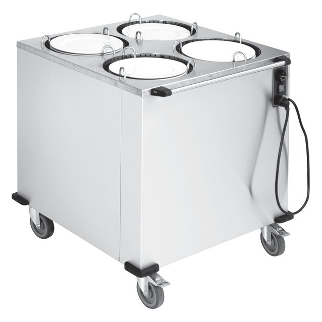 Portashelf Tabak Otomatı, Dörtlü, Isıtmalı, 24-32 cm Tabak İçin, Paslanmaz, 84x84x90 cm-BANKET ARABALARI  - Demasan
