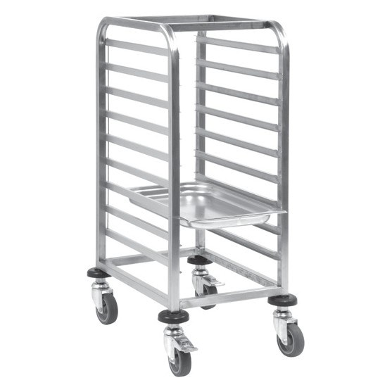 Portashelf Tepsi Taşıma Arabası, GN 1/1, Alçak, 9 Katlı, 201 Paslanmaz, 44x63x90 cm-TEPSİ TAŞIMA ARABALARI - Demasan
