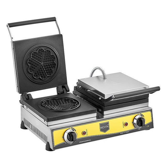 Remta W15 Çiftli Çiçek Model Waffle Makinesi Elektrikli 21 cm Çap-WAFFLE PİŞİRİCİLER - Demasan
