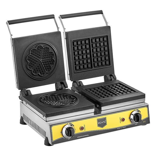 Remta W20 Çiftli Kare+Çiçek Model (16 cm Çap) Waffle Makinesi Elektrikli-WAFFLE PİŞİRİCİLER - Demasan
