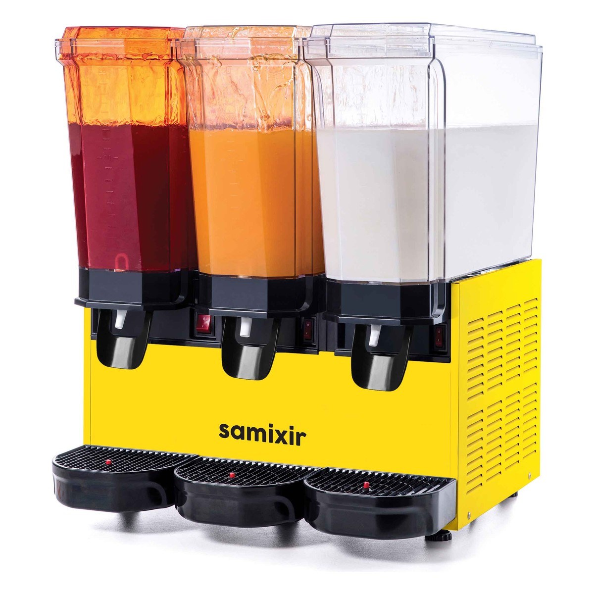 Samixir 60.SSMY Klasik Triple 2 Fıskiyeli + Karıştırıcılı Soğuk İçecek Dispenseri, 20+20+20 Lt, Sarı-LİMONATA&ŞERBET&MEYVE SUYU SOĞUTUCULARI - Demasan
