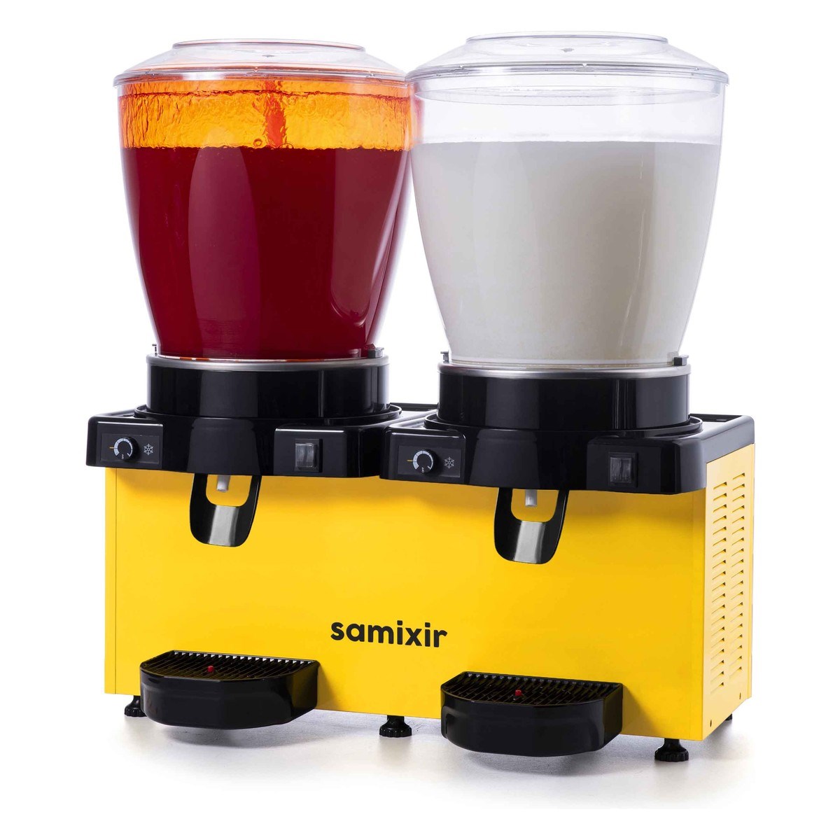 Samixir SM44.AY Panoramik Twin Fıskiyeli + Karıştırıcılı Soğuk İçecek Dispenseri, Analog, 22+22 Lt, Sarı-LİMONATA&ŞERBET&MEYVE SUYU SOĞUTUCULARI - Demasan
