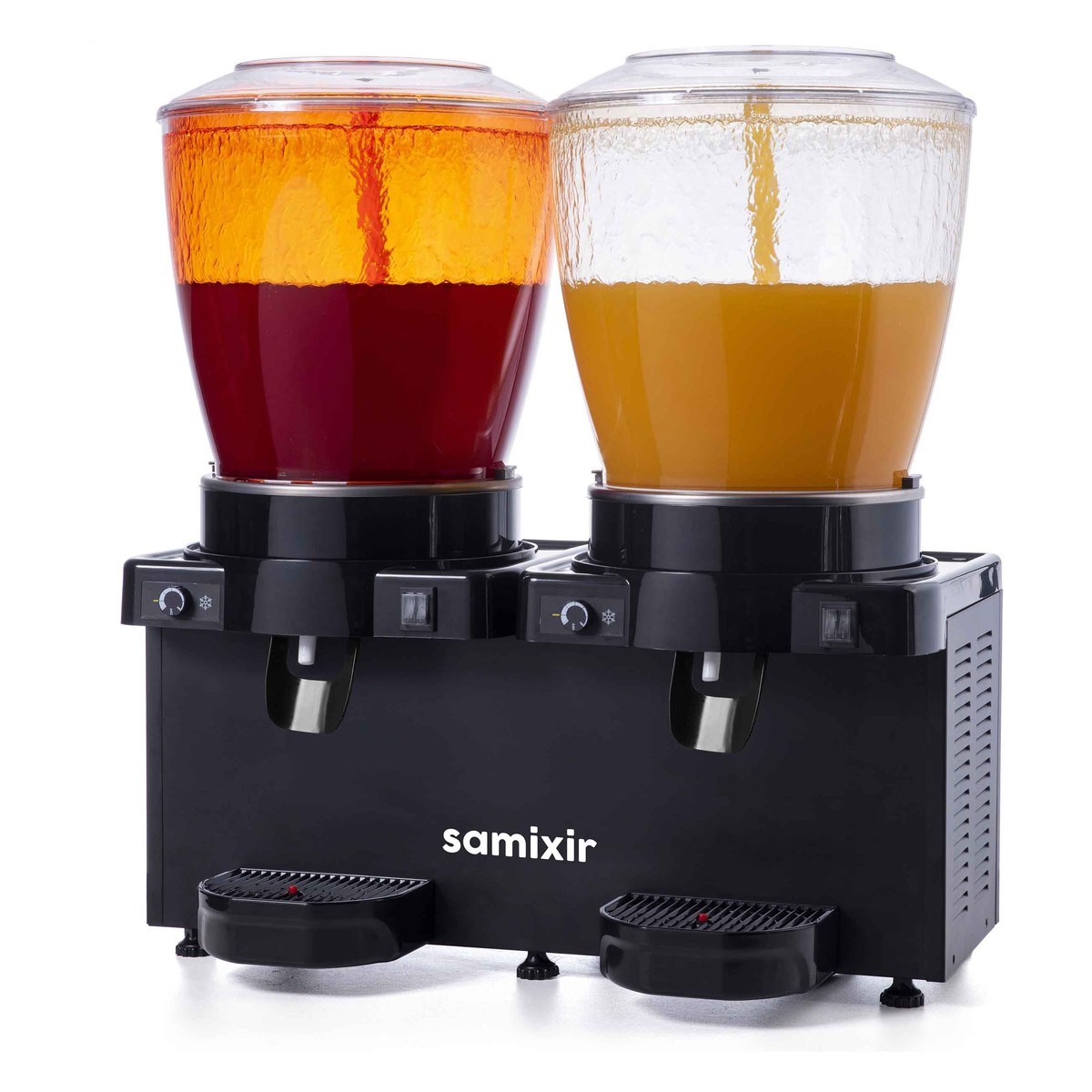 Samixir SS44.AB Panoramik Twin Fıskiyeli Soğuk İçecek Dispenseri, Analog, 22+22 Lt, Siyah-LİMONATA&ŞERBET&MEYVE SUYU SOĞUTUCULARI - Demasan
