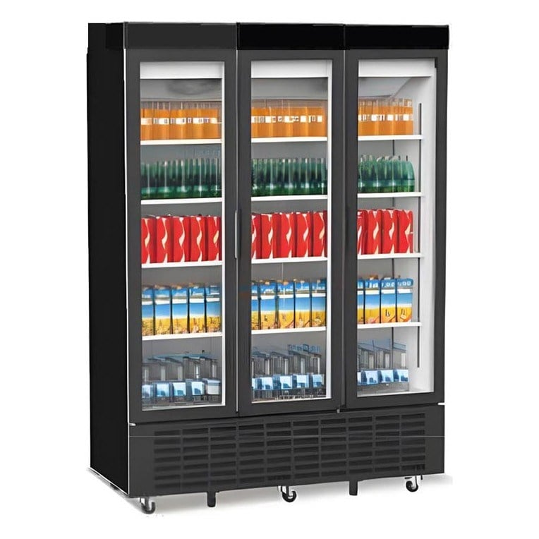 Şenox SDS-1510 DC 3 YF K Üç Kapılı Kanopili Dik Tip Şişe Soğutucu, Siyah-ŞİŞE SOĞUTUCULAR - Demasan
