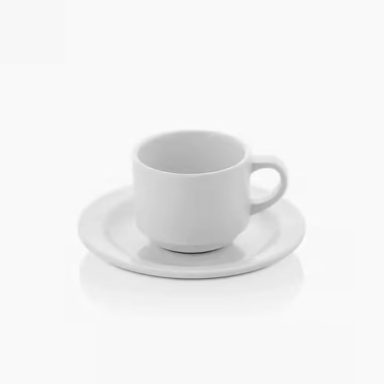 Thermoset Drinkware Fincan & Fincan Tabağı Ø - cm 170 ml - Porselen Beyazı-Kırılmaz Fincan ve Kupalar - Demasan
