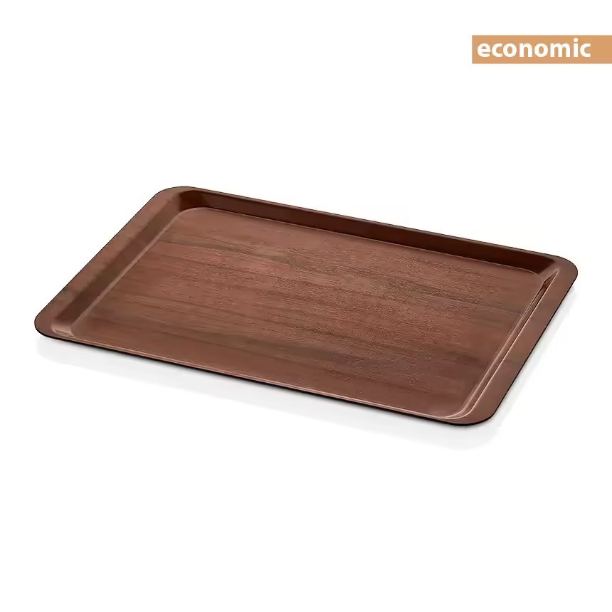Thermoset Lamine Dikdörtgen Eko Tepsi Ceviz EN.1/1 - 37 x 53 cm-Kırılmaz Sürahi ve Tepsiler - Demasan
