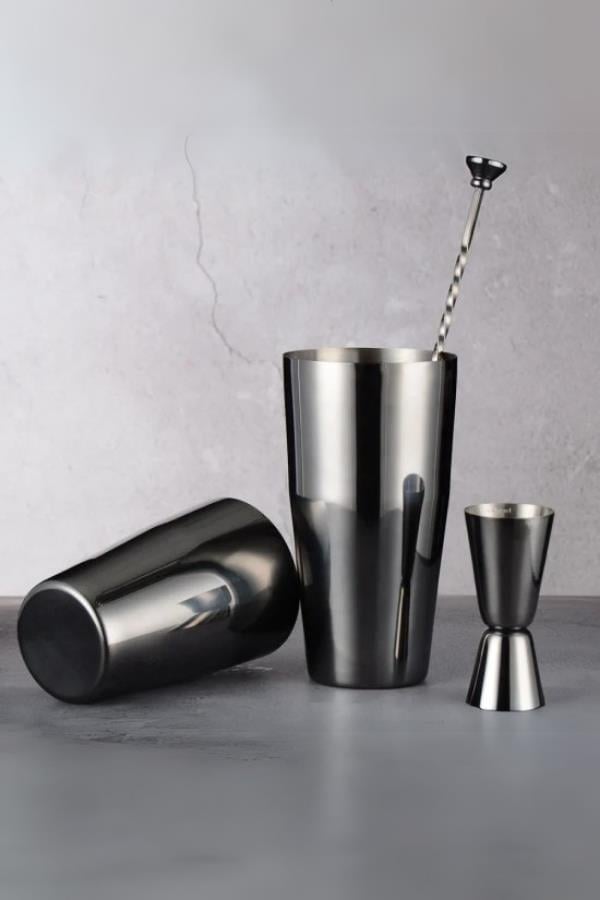 Vosco 3 Parça Avantajlı Kokteyl Set Boston Shaker (750ml)