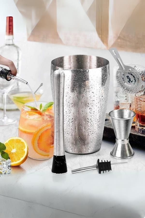 Vosco 7 Parça Kokteyl Set Boston Shaker (750ml)