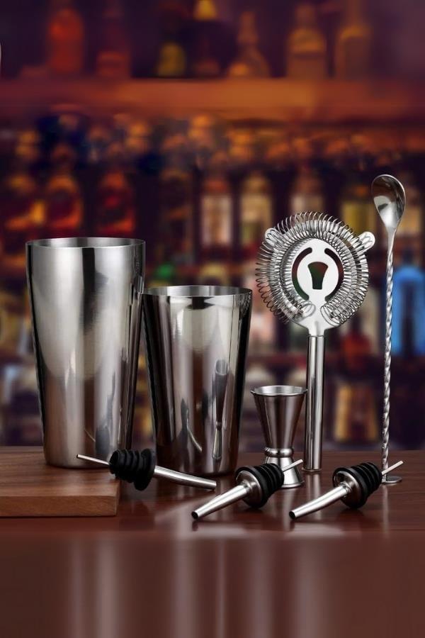 Vosco 7 Parça Kokteyl Set Boston Shaker (750ml)