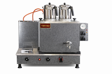 2 Demlikli Otomatik Statik Çay Kazanı Doğalgaz&Elektrik