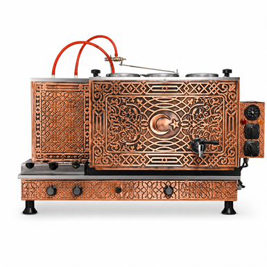 3 Demlikli Bakır Çay Kazanı – Endüstriyel Çay Ocağı – Elektrikli / Gazlı