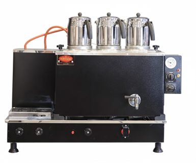 3 Demlikli Full Otomatik Statik Çay Kazanı Doğalgaz&Elektrik