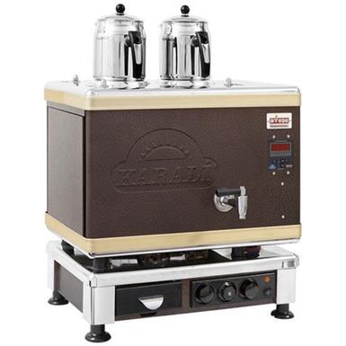 Ateşe Titanium Akıllı Dijital Gazlı Elektrikli Statik 2 Demlikli Çay Kazanı