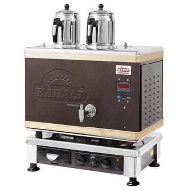 Ateşe Titanium Akıllı Dijital Gazlı Elektrikli Statik 2 Demlikli Çay Kazanı