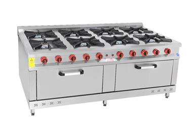 8 Ocaklı 2 Fırınlı Gazlı Kuzine 