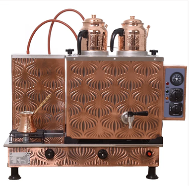 2 Demlikli Bakır Çay Kazanı