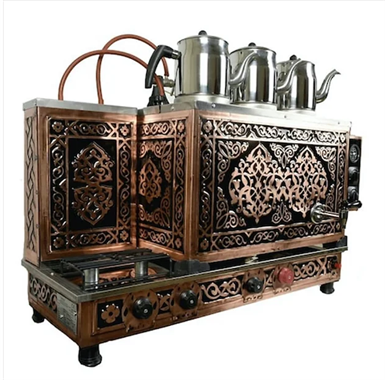 3 Demlikli Bakır Çay Kazanı – Endüstriyel Çay Ocağı – Elektrikli / Gazlı