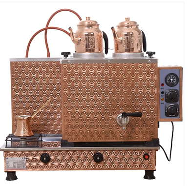 2 Demlikli Bakır Çay Kazanı