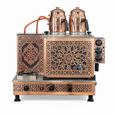 2 Demlikli Full Otomatik Bakır Çay Kazanı Doğalgaz&Elektrikli