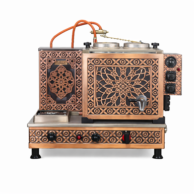 2 Demlikli Full Otomatik Bakır Çay Kazanı Doğalgaz&Elektrikli