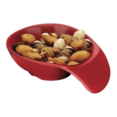 Biradlı Açık Büfe Minimalist Melamin Sosluk (13x9x3,5) Siyah-kırmızı