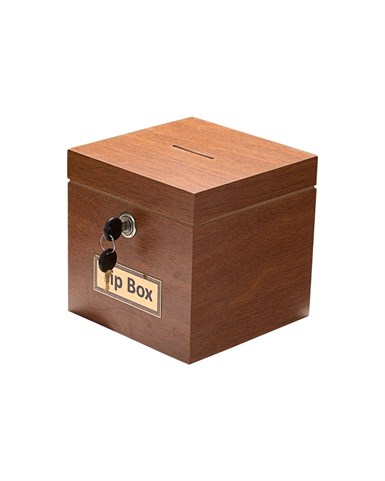 Biradlı Ahşap Bahşiş Kutusu / Tip Box (18x18x18 cm)