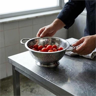 Epinox Makarna Süzgeci Çelik 30 cm (PASLANMAZ) (MS-30)