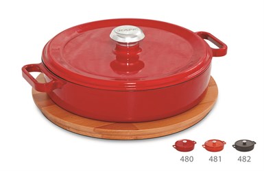 Kapp Lava Yayvan Döküm Tencere - Siyah 28 cm - 3,4 Lt