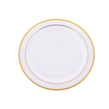 Rubikap PL.R26 Plastik Tabak 26 cm PS Goldline ve Silverline Baskılı (120li Koli)
