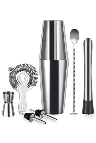 Vosco 7 Parça Kokteyl Set Boston Shaker (750ml)