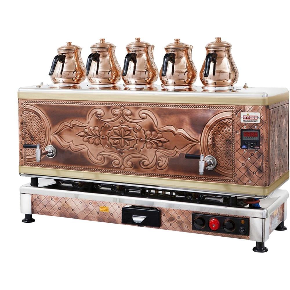 Ateşe Titanium Bakır 5 Demlikli Akıllı Dijital Çay Makinesi Gaz + Elektrikli TAGE05 KAHVECİ (YEDEKLERİ) OCAKLARI
