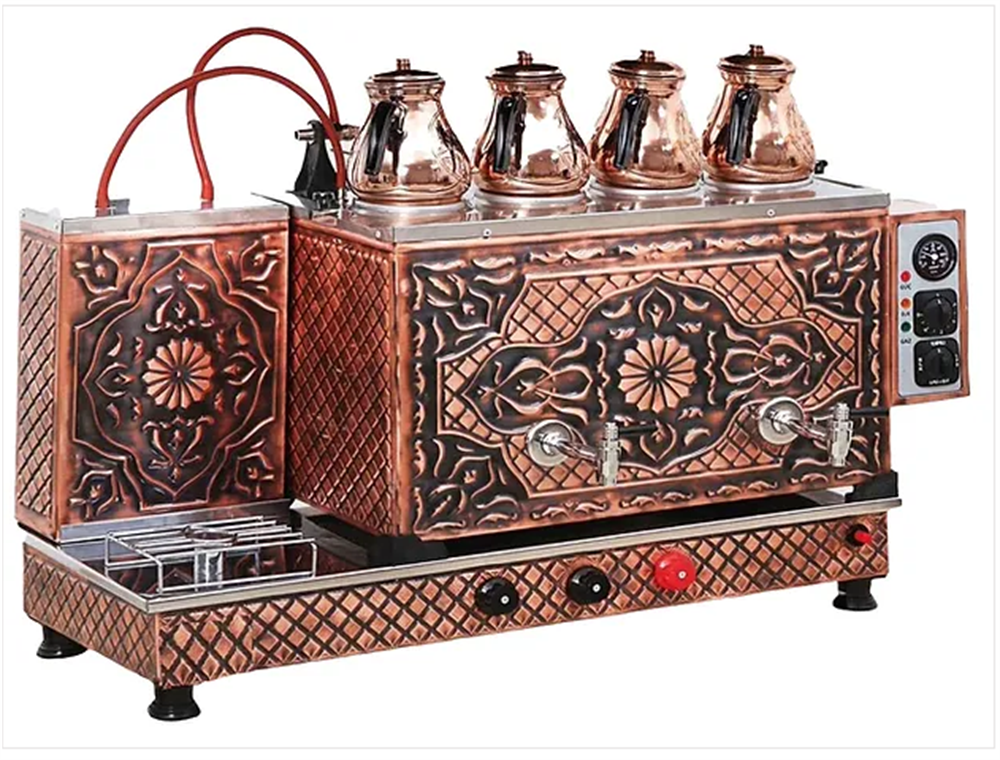 4 Demlikli Bakır Çay Kazanı 