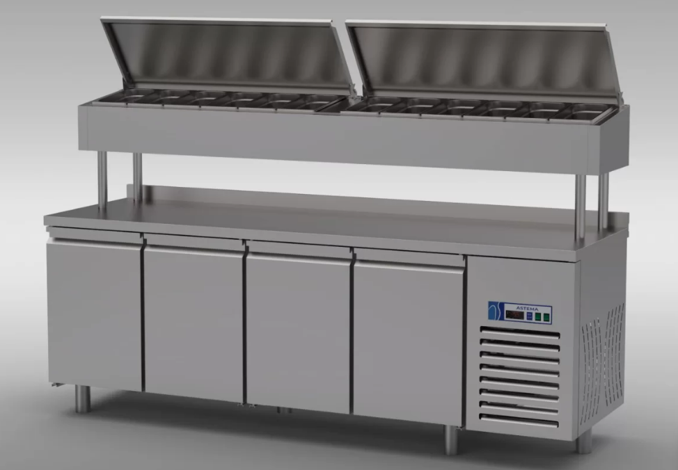 Pizza ve Salata Hazırlık Buzdolabı Yüksek Model 4 Kapılı